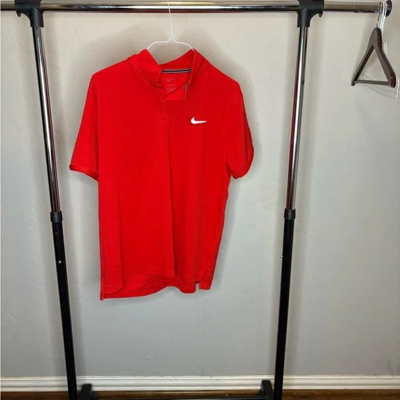 Nike Red Polo Shirt Vibrant Athletic Style - Picture 1 of 4
